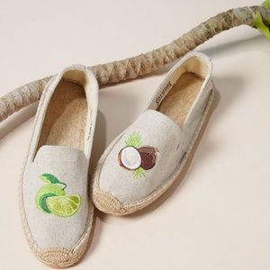 EUC Soludos lime & coconut linen espadrilles